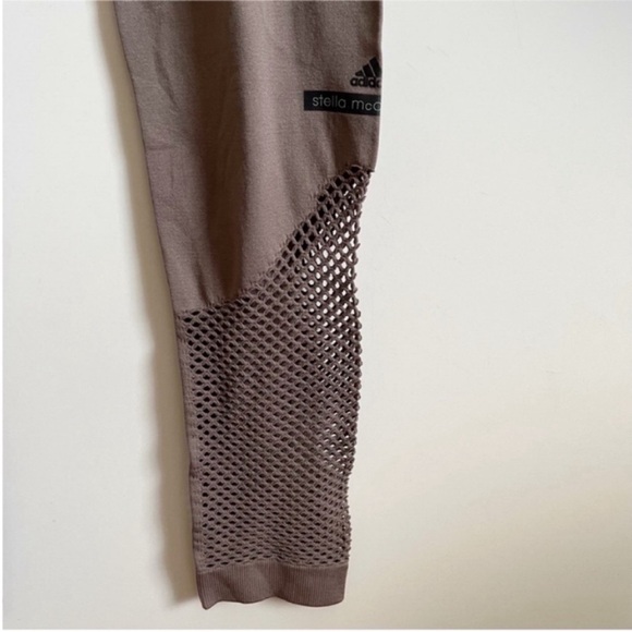 Stella McCartney for Adidas Essential Studio Tights gray ribbed eyelet stretch - Picture 4 of 6